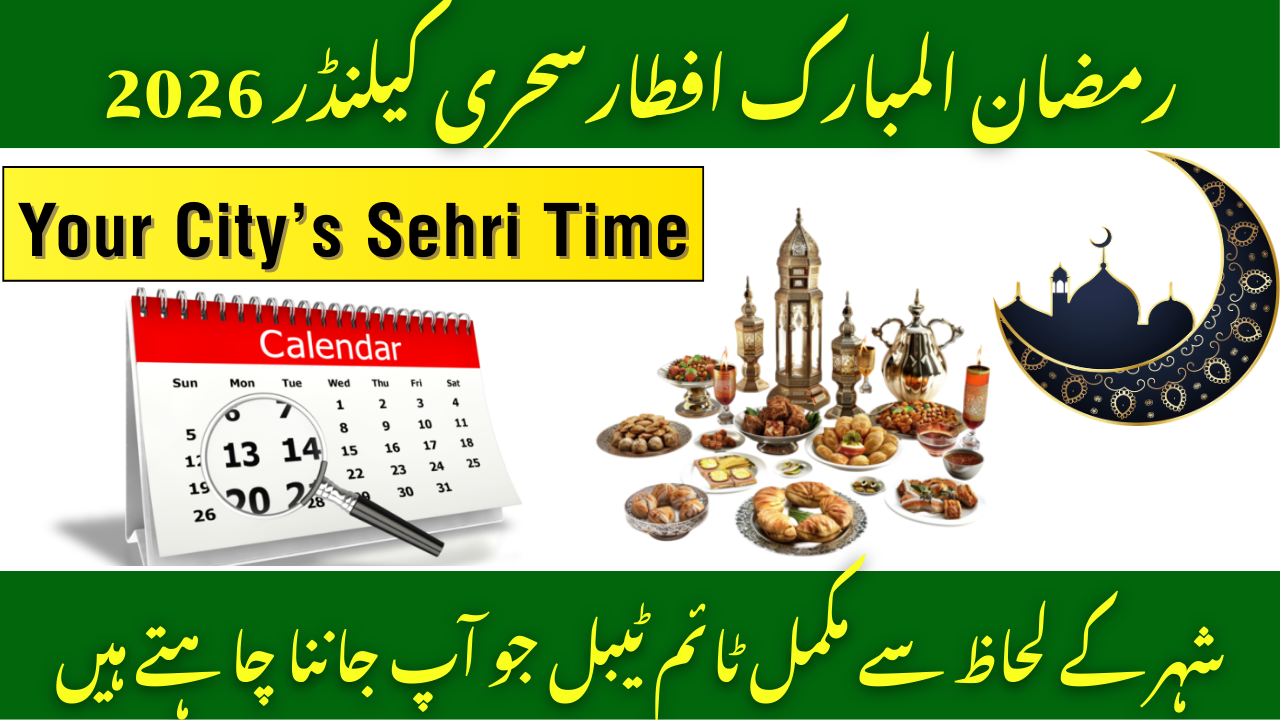 Ramadan Iftar Sehri Calendar