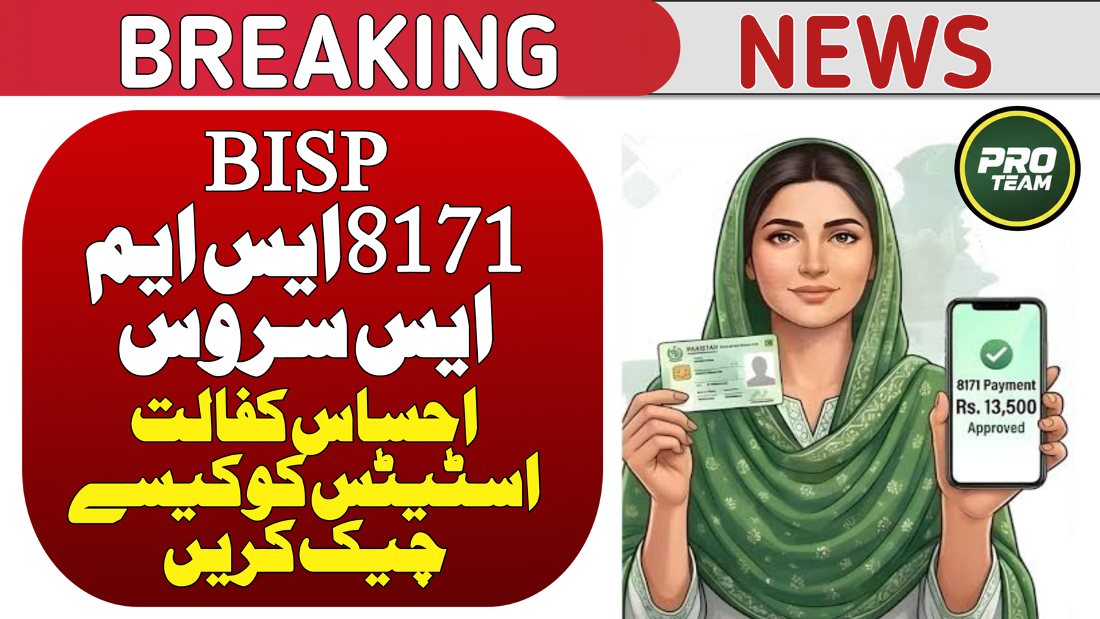 Ehsaas Kafaalat Status with 8171 SMS Service