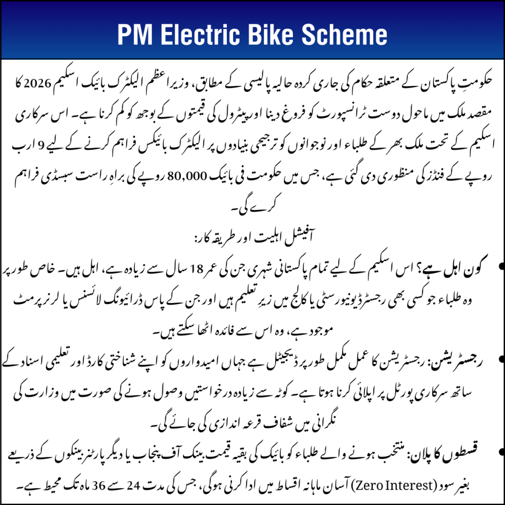 PM Electric Bike Scheme